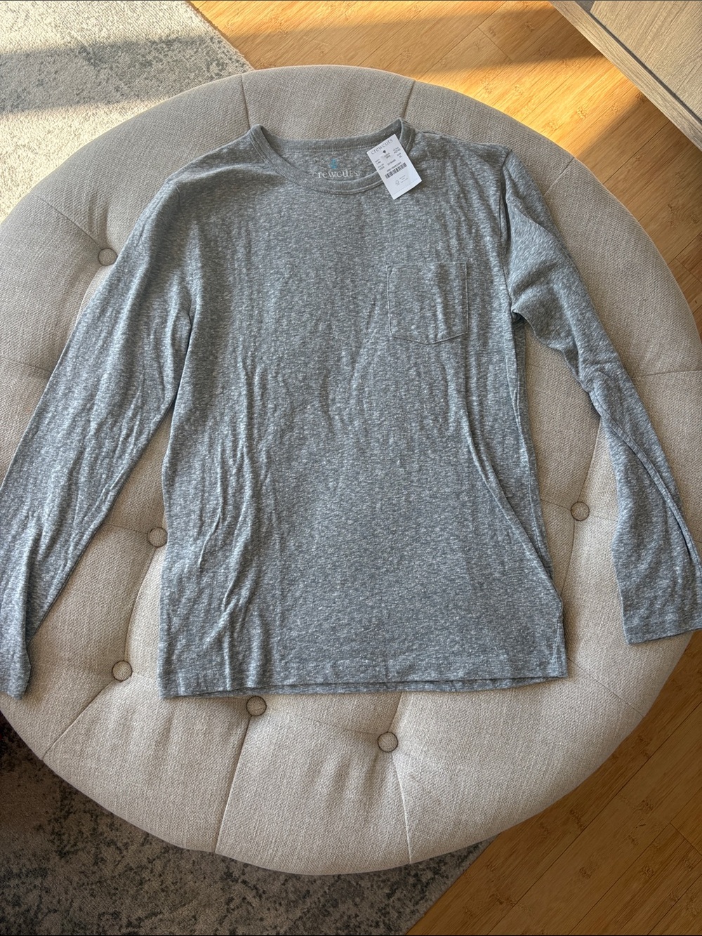 Crewcuts Boys Gray Long-Sleeve Pocket Tee